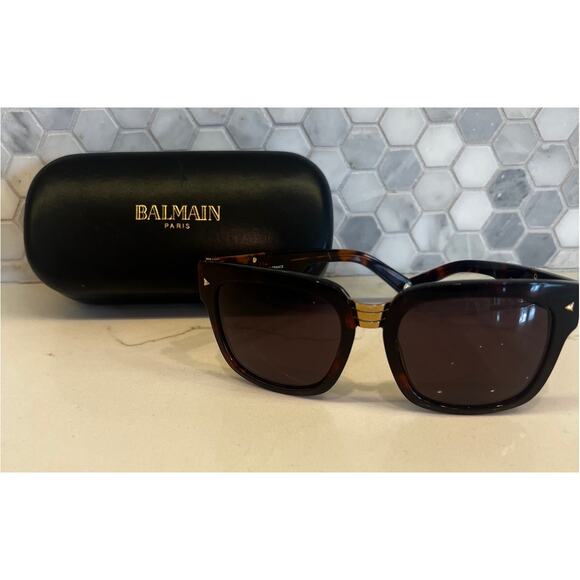 Women’s Balmain Paris BL 2043 C03 Browline Sunglasses Balmain Paris BL 2024 women Sunglasses brown EUC with case  main image 4